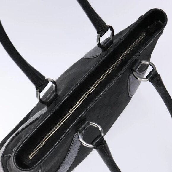 GUCCI GG Canvas Hand Bag Black Silver 113011 Auth - Picture 11 of 16